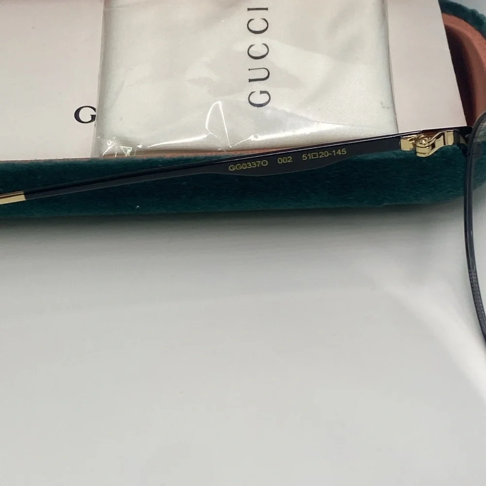 New Authentic Gucci™ GG0337O 002 51 - Black Eyeglasses